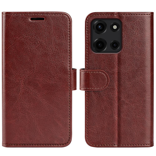 Moto G 2025 R64 Texture Horizontal Flip Leather Phone Case - Brown